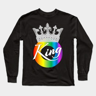 King Rainbow Pride with crown Long Sleeve T-Shirt